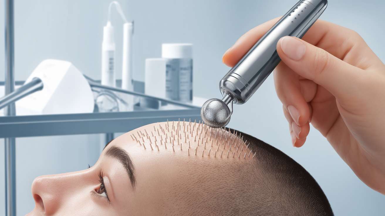 Microneedling (Dermaroller) treatment for hair loss